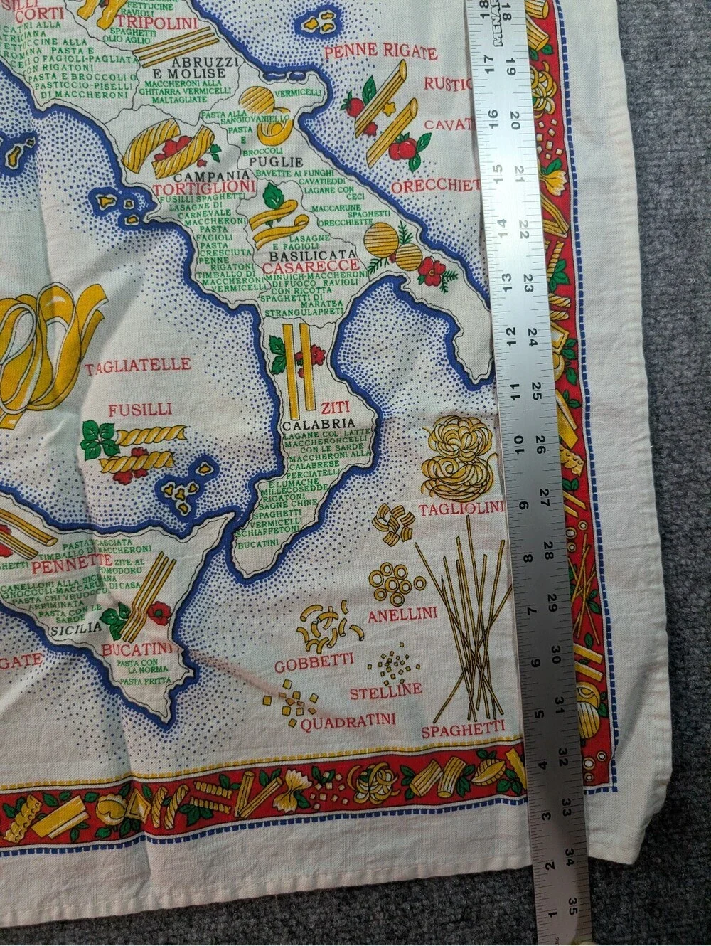Vintage La Pasta in Italia 22x34 Tea Towel Dish Towel Tapestry Wall Art